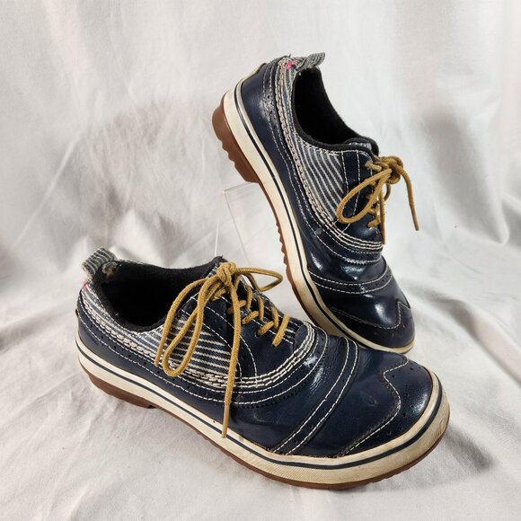 Sorel Tivoli NL1628-007 Navy Blue Oxford Wingtip Waterproof Shoes Women Size 8 - Picture 1 of 16